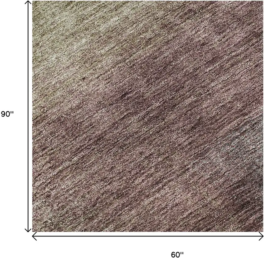 Beige Mauve And Brown Abstract Washable Area Rug With UV Protection Photo 9