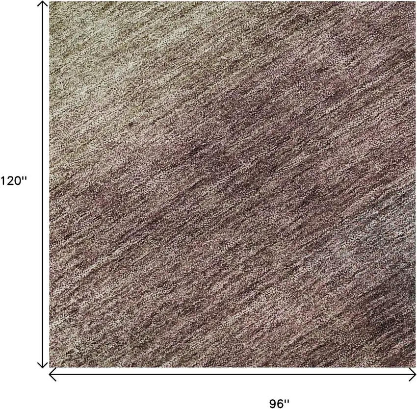 Beige Mauve And Brown Abstract Washable Area Rug With UV Protection Photo 9