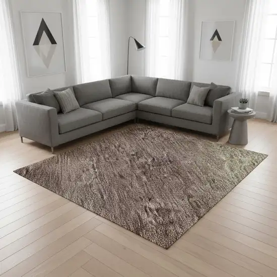 Beige Mauve And Brown Abstract Washable Area Rug With UV Protection Photo 2