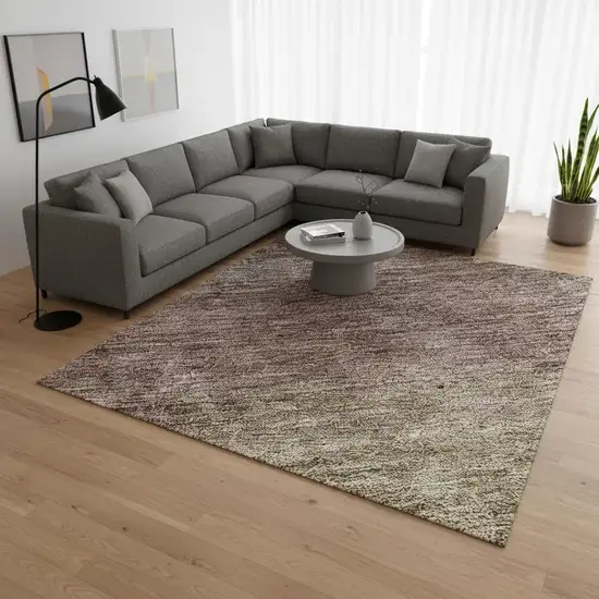 Beige Mauve And Brown Abstract Washable Area Rug With UV Protection Photo 2