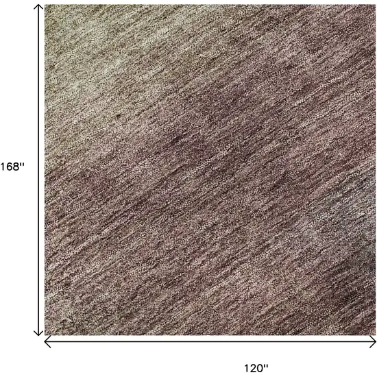 Beige Mauve And Brown Abstract Washable Area Rug With UV Protection Photo 9