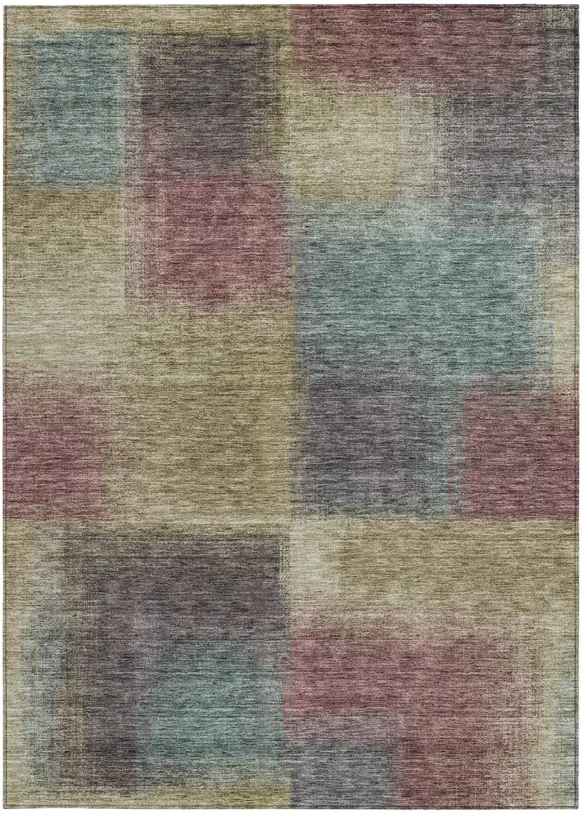 Beige Mauve And Brown Abstract Washable Indoor Outdoor Area Rug Photo 6