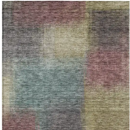 Beige Mauve And Brown Abstract Washable Indoor Outdoor Area Rug Photo 4