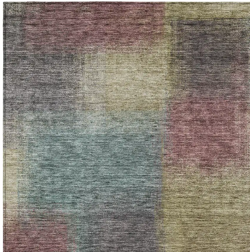 Beige Mauve And Brown Abstract Washable Indoor Outdoor Area Rug Photo 4