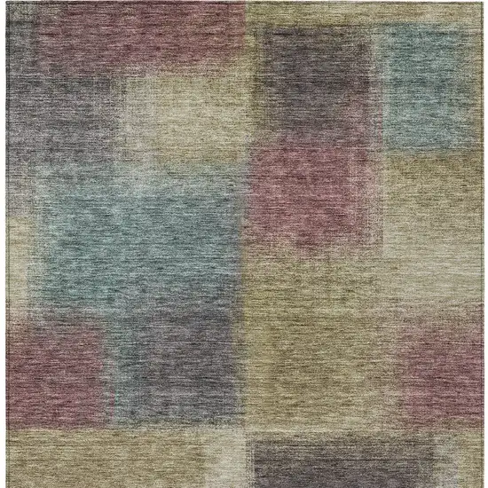 Beige Mauve And Brown Abstract Washable Indoor Outdoor Area Rug Photo 4
