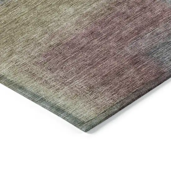 Beige Mauve And Brown Abstract Washable Indoor Outdoor Area Rug Photo 3