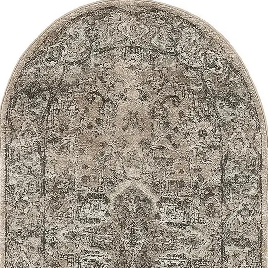 Beige Medallion Power Loom Area Rug Photo 2