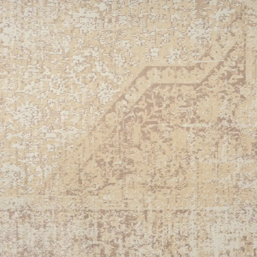 Beige Medallion Washable Non Skid Area Rug Photo 4