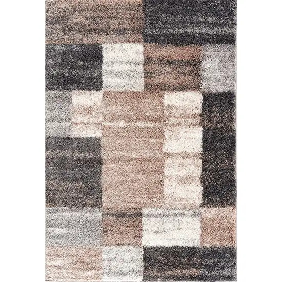 Beige Modern Blocks Area Rug Photo 1