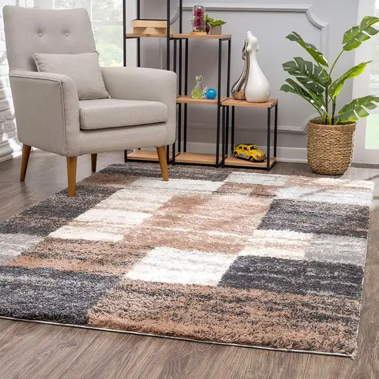 Beige Modern Blocks Area Rug Photo 3