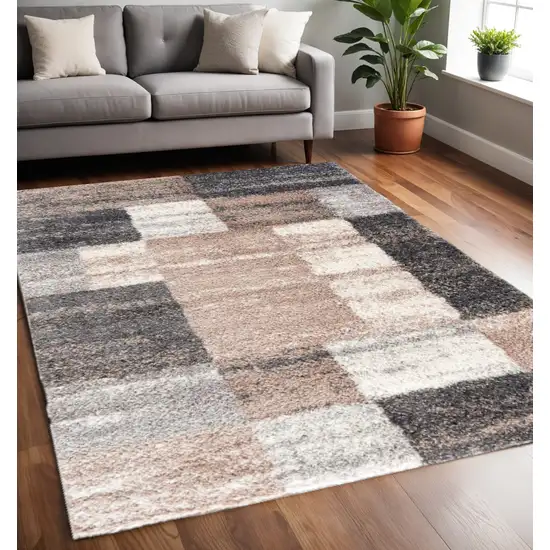 Beige Modern Blocks Area Rug Photo 1