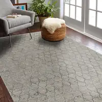 Photo of Beige Moroccan Stain Resistant Area Rug