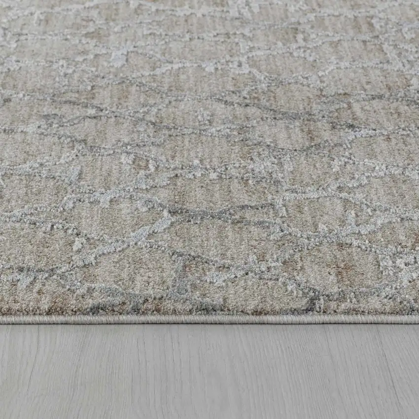 Beige Moroccan Stain Resistant Area Rug Photo 9