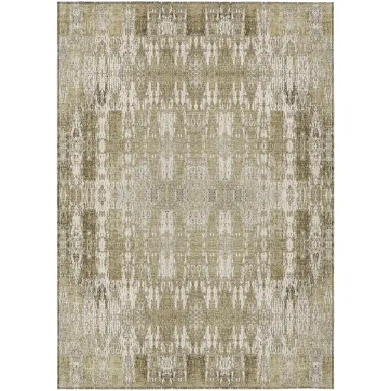Beige Moroccan Washable Non Skid Indoor Outdoor Area Rug Photo 2