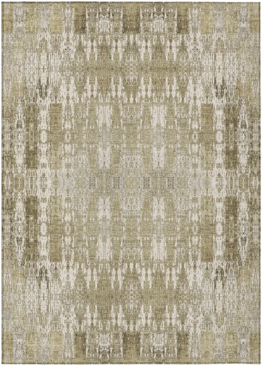 Beige Moroccan Washable Non Skid Indoor Outdoor Area Rug Photo 2