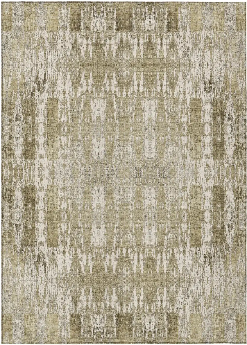 Beige Moroccan Washable Non Skid Indoor Outdoor Area Rug Photo 2