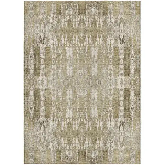 Beige Ivory And Tan Moroccan Washable Indoor Outdoor Area Rug Photo 5