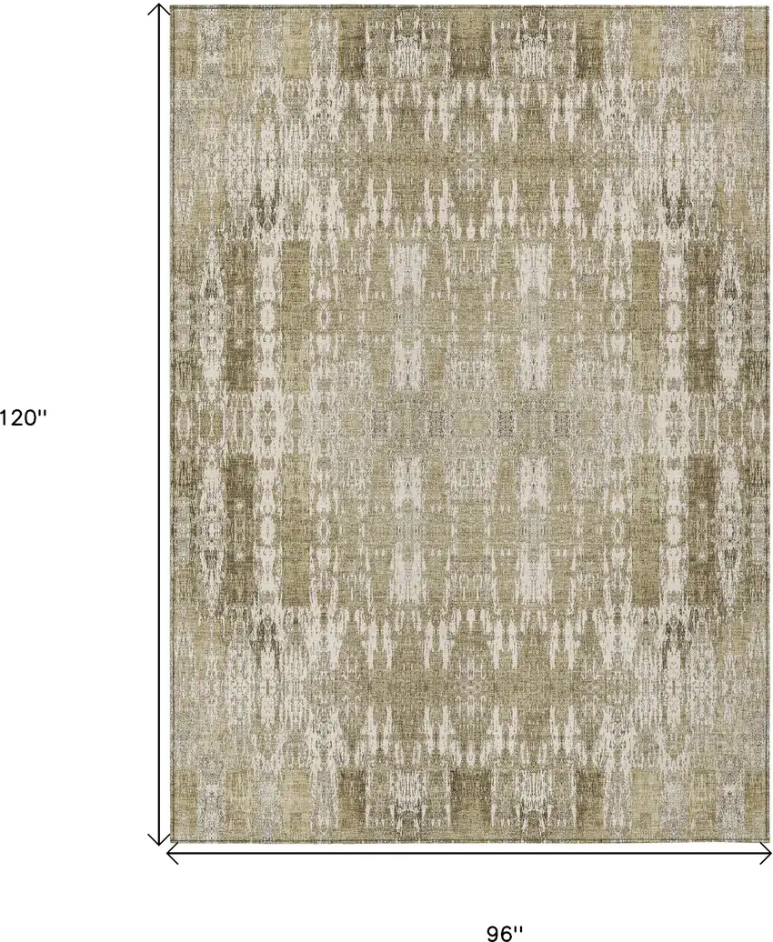 Beige Moroccan Washable Non Skid Indoor Outdoor Area Rug Photo 3