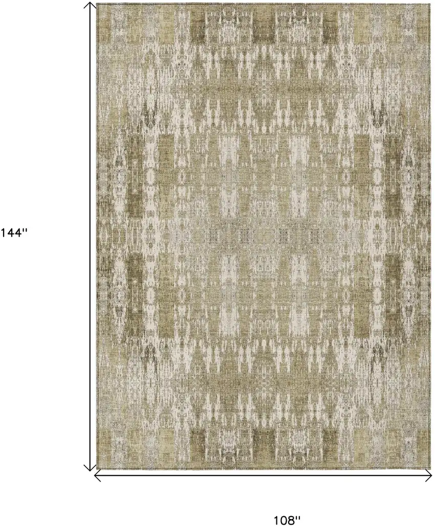 Beige Moroccan Washable Non Skid Indoor Outdoor Area Rug Photo 3