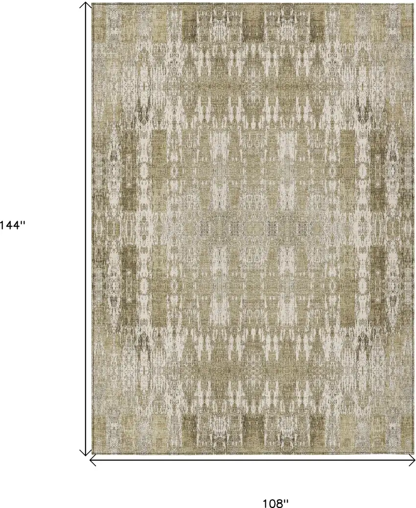 Beige Moroccan Washable Non Skid Indoor Outdoor Area Rug Photo 3