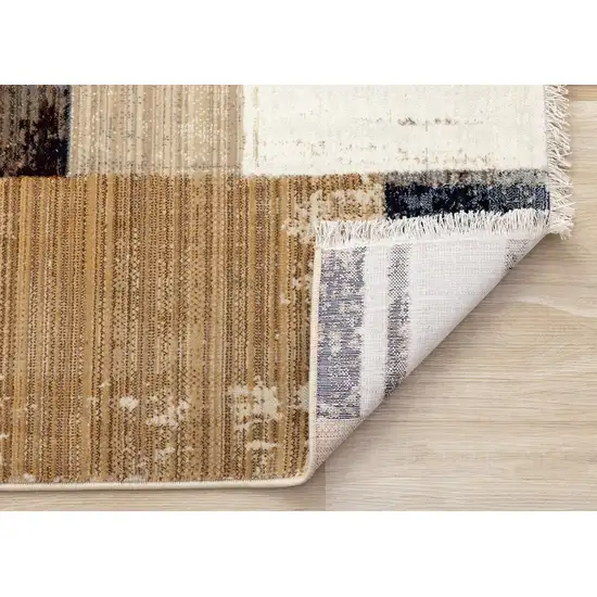 Beige Orange And Brown Geometric Area Rug Photo 7