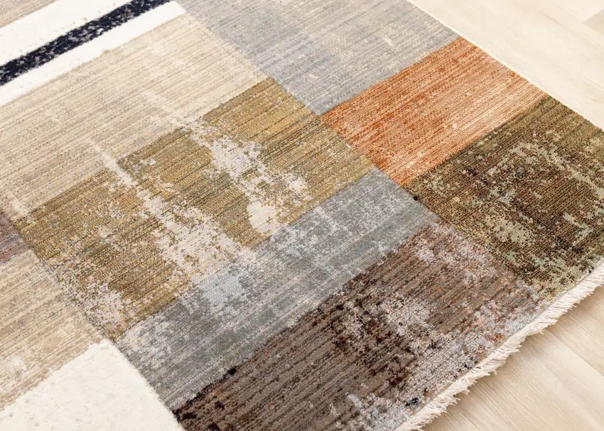 Beige Orange And Brown Geometric Area Rug Photo 5