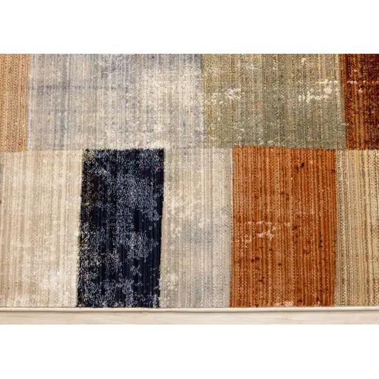 Beige Orange And Brown Geometric Area Rug Photo 9