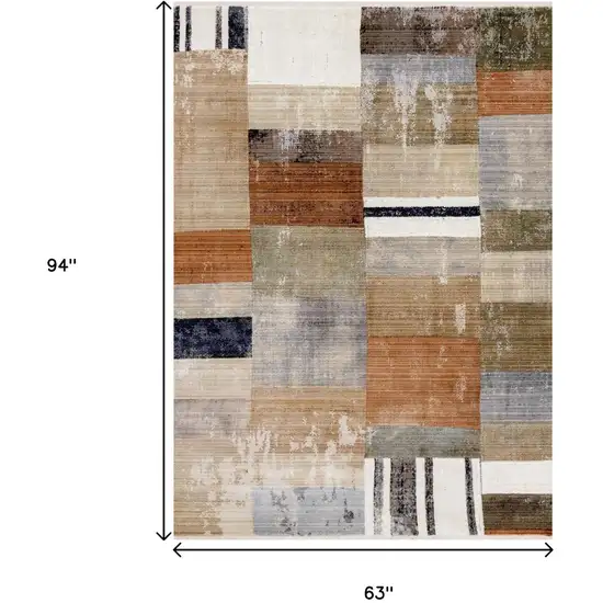 Beige Orange And Brown Geometric Area Rug Photo 3