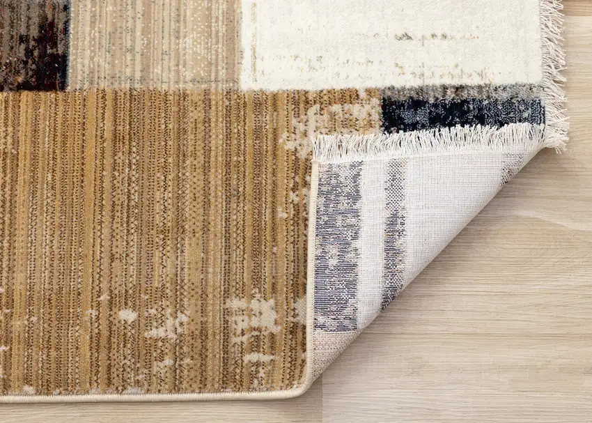 Beige Orange And Brown Geometric Area Rug Photo 8