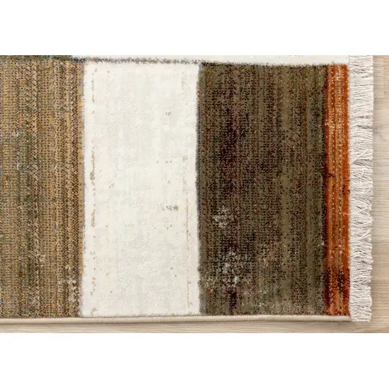 Beige Orange And Brown Geometric Area Rug Photo 7