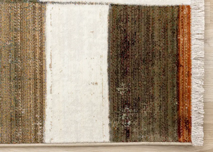 Beige Orange And Brown Geometric Area Rug Photo 7