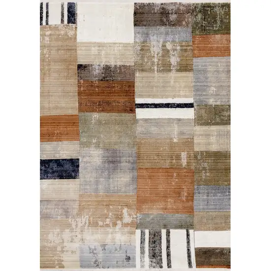 Beige Orange And Brown Geometric Area Rug Photo 2