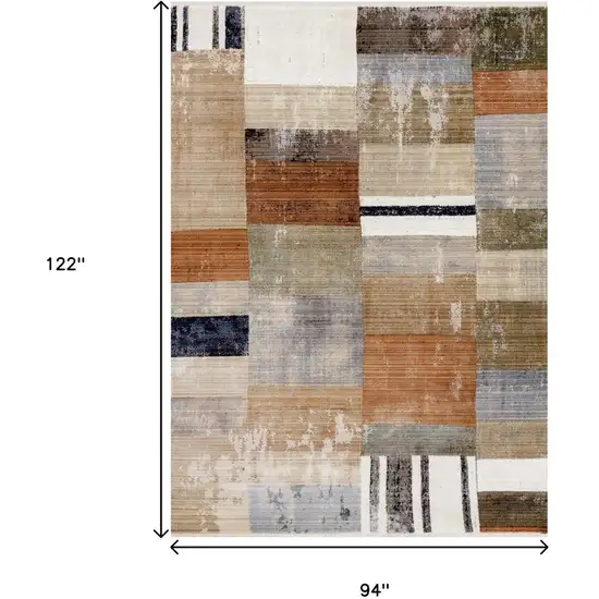 Beige Orange And Brown Geometric Area Rug Photo 3