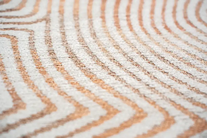 Beige Orange And Brown Geometric Washable Area Rug With UV Protection Photo 6