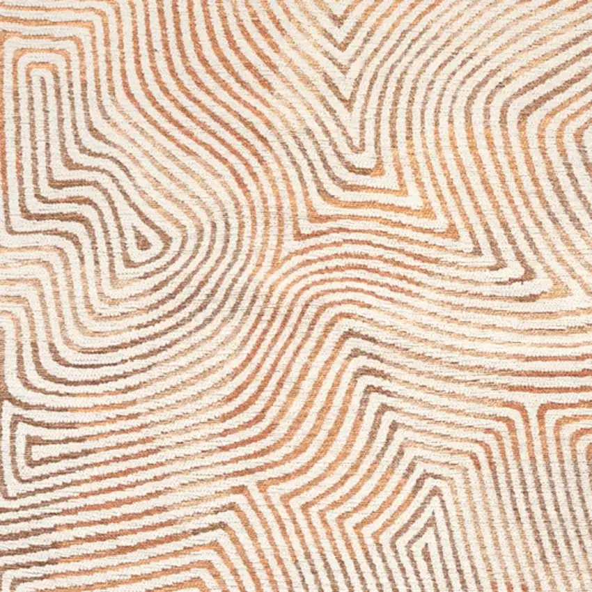 Beige Orange And Brown Geometric Washable Area Rug With UV Protection Photo 8