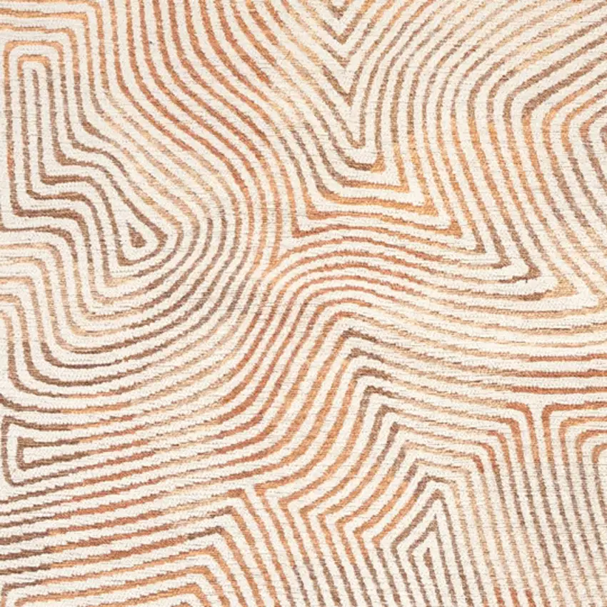 Beige Orange And Brown Geometric Washable Area Rug With UV Protection Photo 9