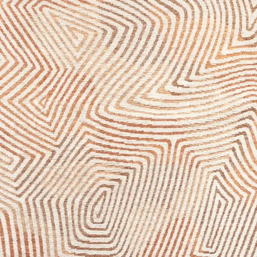 Beige Orange And Brown Geometric Washable Area Rug With UV Protection Photo 2