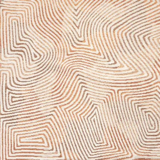 Beige Orange And Brown Geometric Washable Area Rug With UV Protection Photo 9