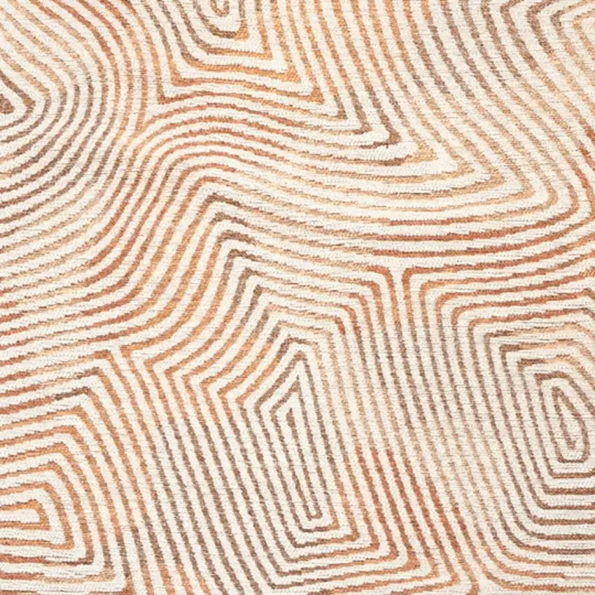 Beige Orange And Brown Geometric Washable Area Rug With UV Protection Photo 3