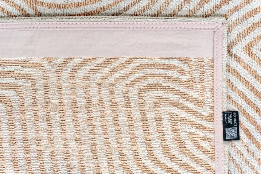 Beige Orange And Brown Geometric Washable Area Rug With UV Protection Photo 8