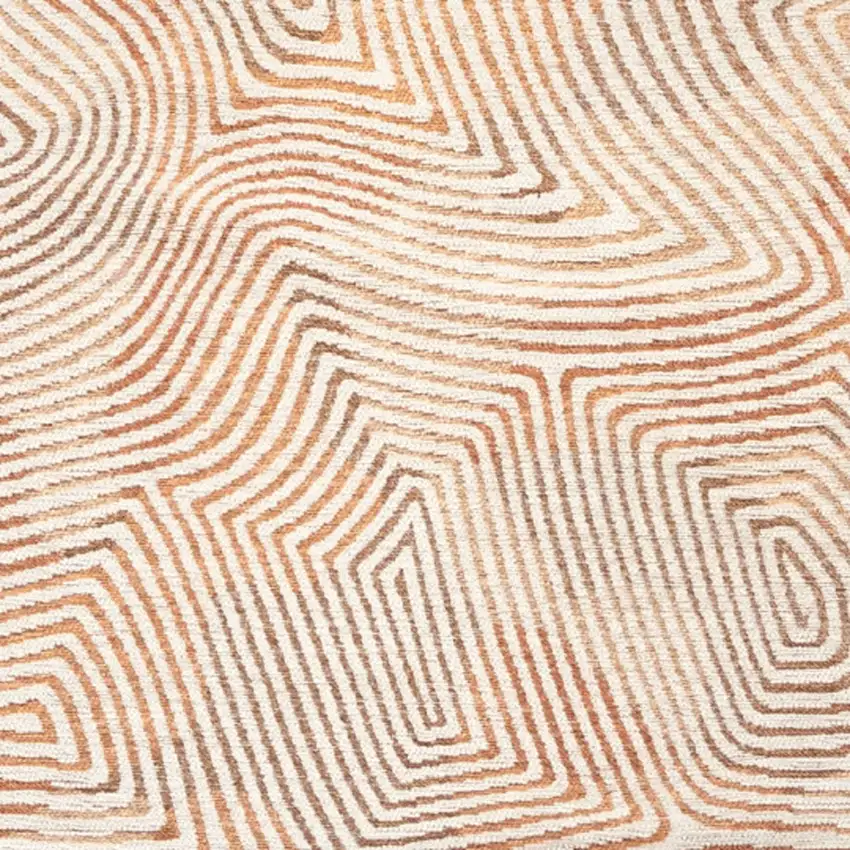 Beige Orange And Brown Geometric Washable Area Rug With UV Protection Photo 9