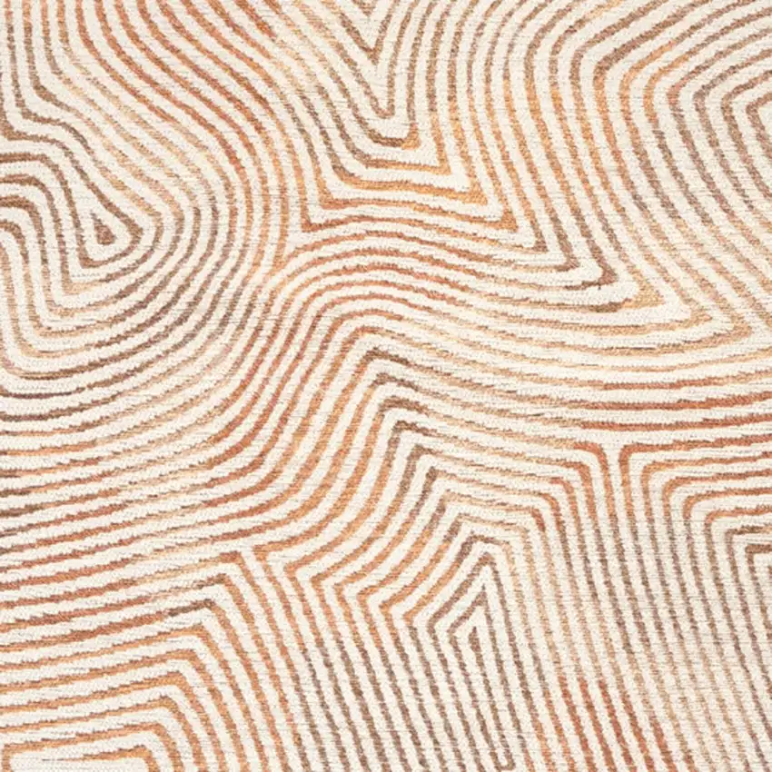 Beige Orange And Brown Geometric Washable Area Rug With UV Protection Photo 9