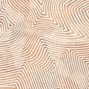 Photo of Beige Orange And Brown Geometric Washable Area Rug With UV Protection