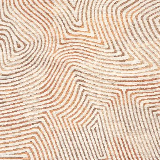Beige Orange And Brown Geometric Washable Area Rug With UV Protection Photo 3