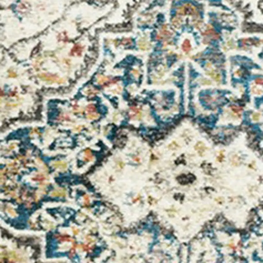 Beige Oriental Distressed Area Rug With Fringe Photo 4