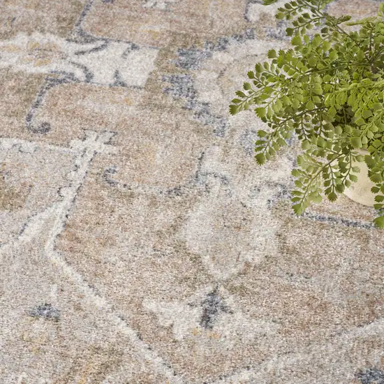 Beige Oriental Power Loom Area Rug Photo 9