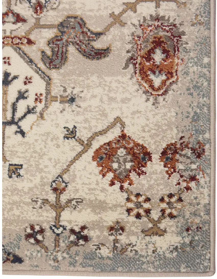 Beige Oriental Power Loom Area Rug Photo 2