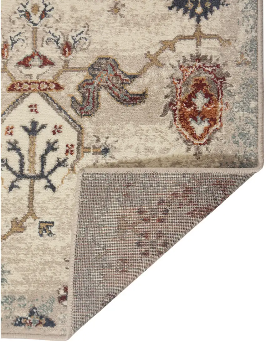 Beige Oriental Power Loom Area Rug Photo 3