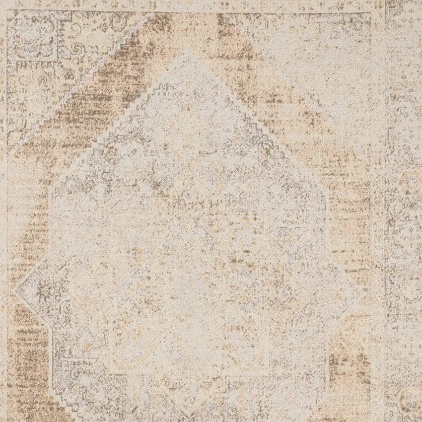 Beige Oriental Power Loom Washable Area Rug Photo 6
