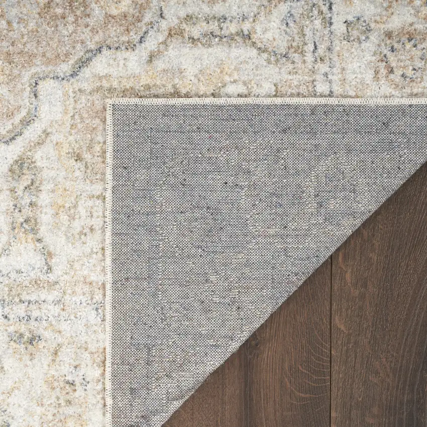 Beige Oriental Power Loom Washable Area Rug Photo 9